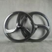 픽시휠 자전거 바퀴 용품 700C 트라이 스포크 카본 휠 56mm 클린 처 고정 기어 3 시간트랙도로 레이싱 휠셋을위한 독특한 디자인