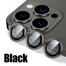 렌즈 금속 링 보호 유리 아이폰 14 프로 맥스 플러스 카메라 13 12 미니 11 필름, Black_13 Pro Max (3PCS)