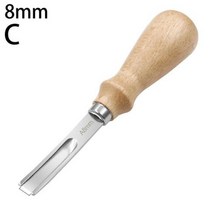 가죽공예 도구 실용적인 가죽 가장자리 베벨 러 사이즈 스카이빙 베벨링 칼 DIY 절단 수공예 나무 손잡이, 8mm+China