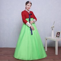 초록 한복 기생 당의 사극 저고리 갈래 치마 보라