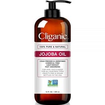 Cliganic 피부 모발 및 얼굴을 위한 GMO 프리 호호바 오일 (113.4g(4온스) | 100% 순수, 16 Fl Oz (Pack of 1)