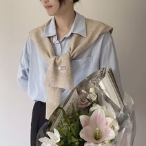 레이어드 니트 어깨 숄