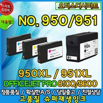 HP 950 951 대용량 CN045AA CN046AA CN047AA CN048AA 비정품호환잉크, (CN046AA)951XL 파랑-대용량, 1개