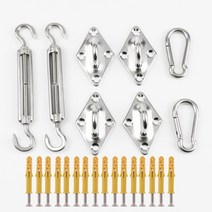 어닝 사이드월 천막 야외 방수 그늘 항해 그늘 정원 해변 캠핑 테라스 풀 텐트 천막, 2x2m, 액세서리 4