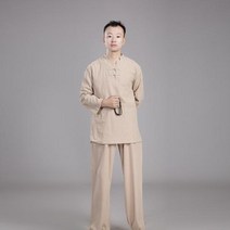 명상복 생활 수련 여성 남자 명상 다도 요가 의류, 색상3+XXXL