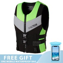 FREELIFE 카약 구명 조끼 성인 서핑 제트 스키 모터 보트 웨이크 보드 뗏목 낚시 수영 표류 구조, ST2018091801 Green