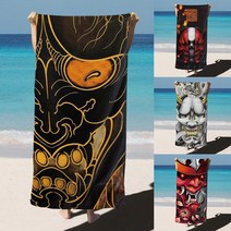 OCM 한야 타투 도안 비치타올 반야 도깨비 문신 대형 수건, 1개, 193