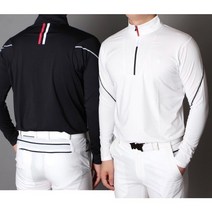 남성골프웨어 암 포인트 골프 하프 반집업 티셔츠