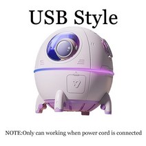 생수 춘식이 가습기 짱구 시나모롤 쿠로미 산리오 신형 우주인 공기 220ml 초음파 방향, Usb 보라색