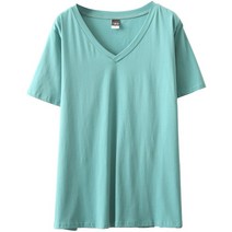 여름 레이어드 면티 오버핏 반팔 브이넥 여성 티셔츠