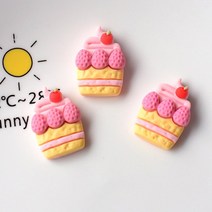 사랑스러운 미니 만화 핑크 케이크 음식 및 놀이 레진 스크랩북 DIY 주얼리 머리핀 액세서리 공예 10, 09 I