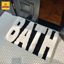 건식 소프트 욕실 블랙 러그 사계절 인테리어 화장실 발매트 화이트, 500MM×800MM, BATH