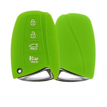 카포카 구형 에쿠스 현대 4버튼 실리콘 스마트키케이스 키홀더 키링, 그린