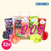 오리히로 0kcal 곤약젤리 총32개(복숭아 거봉 샤인머스켓 사과 각 8개), 단품