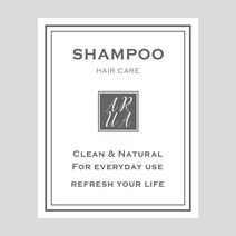 아루아 욕실 디스펜서 물비누 주방세제 디스펜서 샴푸 용기 펌핑 공병, 1개, 라벨(솔리드)-SHAMPOO