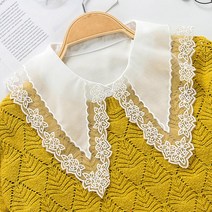 데이즈원 여성 레이스 블라우스 스웨터 원피스 레이어드 빅 셔츠카라