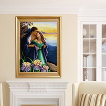 스킬자수세트 Joy Sunday Lover(2) 커플 패턴 크로스 스티치 키트 DIY 수제 DMC 에코 코튼 스레드 바느질, 03 11CT White Cloth