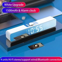 컴퓨터 사운드바 스피커 진공관 new style led 패션 사운드 바 aux usb 블루투스 홈 시어터 서라운드 voor tv 서브우프, g12- 화이트 업그레이드