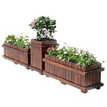대형 나무 화분 텃밭상자 방부목 직사각형 도로 화단, 120x60x60 2개+60x60x80 1개