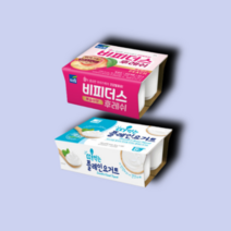 떠먹는 비피더스 요구르트플레인 복숭아 80g 총24개, 복숭아12개+플레인12개 (유통기한 약10일)