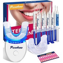 민감한 치아를 위한 집에서 led 조명이 있는 치아 미백 키트 2x양면 실리콘 입 트레이가 있는 전문 치아 미백제 10x치아 미백 젤 안전하고 효과적으로 미백, 하얀