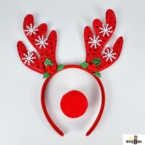 스팽글루돌프머리띠+루돌프코세트 크리스마스 머리띠, 상세페이지 참조