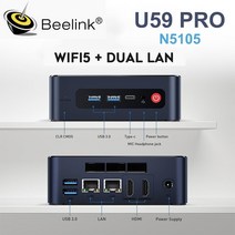 미니 PC 컴퓨터 Beelink U59 PRO 인텔 UHD 그래픽 4K 듀얼 LAN 데스크탑 HD C타입 5 BT 4.0 지원, 01=8GB512GB_EU