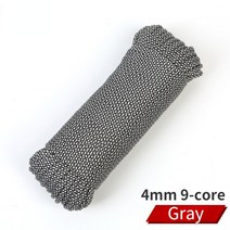 등산 야외 4mm Paracord 등산 보조 라인 9 코어 구명 밧줄 장비 안전 다기능 로프, 06 GRAY_03 50M
