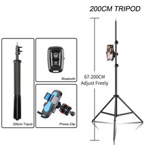 36 68 100 150 200cm 스튜디오 식 조명 스탠드 휴대 삼각대 전화 클립 블루투스 링 이트 포토, 협력사