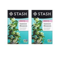 스태쉬티 녹차 자스민 블라썸 38g 20티백 Stash Tea Green Tea Jasmine Blossom, 2팩