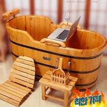 히노끼 반신 욕조 일본 탕 편백 나무 간이 1인 -, 1.0m 간단 패키지 (구성품 사진참조)