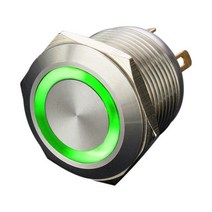 전동 자동 커튼개폐기 블라인드 19mm 3V 6V 12V 24V 3 색 (RGB) 4 핀 자동 리셋 링 내장 저항 5A 250V 금속 푸시 버튼 스위치, LED Voltage 6V, green
