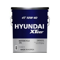 현대엑스티어 4T 10W40 모터사이클 20리터 4행정 오토바이전용 합성엔진오일