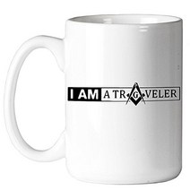 I am a Traveler Square Compass Masonic 11 oz. Coffee Mug, 1