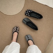 호피 족발 플랫슈즈 땡땡이 토트 다양한 디자인 발편한 여성 신발 구두