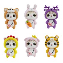 니들 양모 펠트 고양이 인형 반려동물 만들기 DIY 세트, 돼지고양이