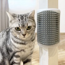 전동마사지기 두피관리기 브러쉬 pet cat brush rubs face corner, 분홍색, l