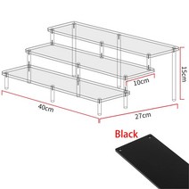 아크릴장식장 레고 호환전시장 매니큐어 에센셜 오일 화장품 피규어 향수 컵케이크 용 1-5 층 아크릴 정리 보관 랙 디스플레이 라이저 스탠드 홀더, [45] 3 tier 40x10cm black