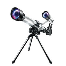 우주 망원경 천체 관측 HD 고배율 전문 천체 망원경 어린이 학생 이중 사용 과학 실험 단안, 01 Silver