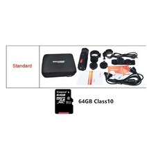 SOOCOO S20W 방수 카메라 액션 수중 스포츠 ONDERWATER 블랙 캠 총알 자전거 총 헬멧 상자, Standard with 64GG|Bundle1