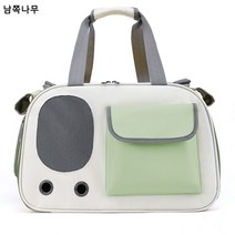 더블 래빗 크로스오버 고양이 펫백 외출 시 핸드백 바람 쐬기 펫 사계절 공용 셔터백, 1003그린
