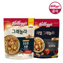 켈로그 베스트 그래놀라 1개+1개 리얼그래놀라/브랜그래놀라/크랜베리/블루베리/프로틴 FD116, 통귀리 그래놀라 500g_블루베리 아몬드 그래놀라 45