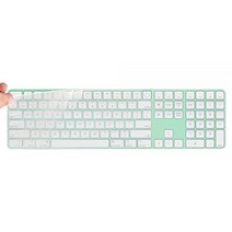 2021 최신 애플 iMac 24인치 M1 매직 키보드용 초박형 키보드 커버 터치 ID 숫자 키패드 A2520 키보드 커버 스킨 2021 애플 iMac 24인치 M1 칩 매직 키보, Clear (TPU)