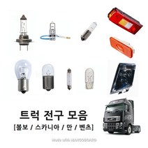 트럭 전구 볼보트럭다마 대형트럭 데루등전구 세트 브레이크등 미등 후미등 깜빡이 안개등 H7 H3 H4 헤드라이트 테일램프전구 덤프 카고 추레라, H7(라이트/미등)