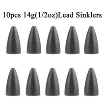 10pcs 낚시 무게 싱커 3.5g 5g 7g 10g 14g 20g 총알 태클 액세서리, 10pcs 14g 싱커
