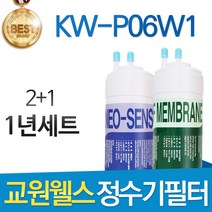 교원웰스 KW-P06W1 고품질 정수기 필터 호환 전체세트, 선택2 - 1년관리세트(2+1=3개)