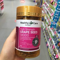 [헬시케어]그레이프 씨드 포도씨 Healthy Care Grape Seed 58000 200 Capsules 호주 혈액순환 혈류유지 모세혈관, 1개, 200캡슐