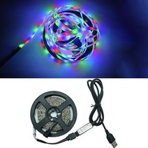 LED 스트립 라이트 RGB 2835 유연한 램프 테이프 다이오드 USB 케이블 3 키 제어 dc5 v 1M 2M 3M 4M 5M 데스크 스크린 TV 배경 조명, 2835RGB, [02] 2m