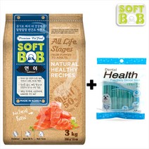 1+1 소프트밥 3kg 1kg 소고기 양고기 오리 연어 말랑한 부드러운 소화잘되는 노령견 습식 증기로 찐 반건조 소프트 사료, (1+1)연어 3kg + 덴탈헬스