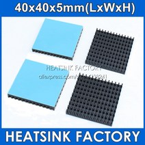 라디에이터 알루미늄 방열판 40mm x 5mm 열 분산 압출 프로파일 냉각용 2 개, [02] Black, [01] 2pcs